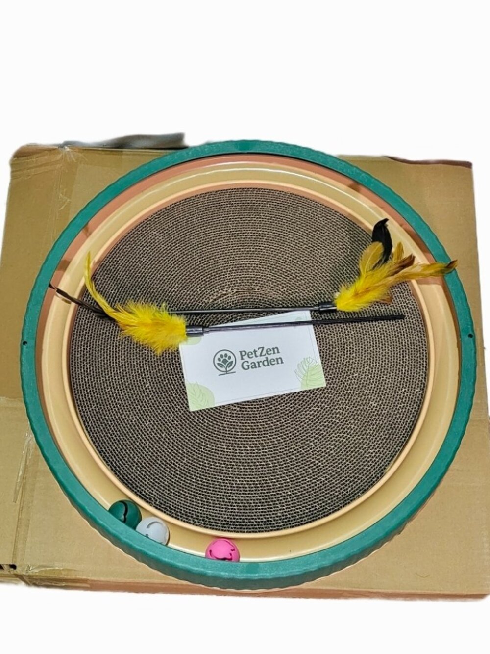 PetZen Garden NIB 3-in-1 Interactive 20-Inch Green Cat Scratcher Toy - Picture 3 of 6